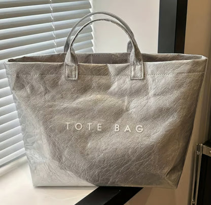 resistant paper single-shoulder bag for commuting, large-capacity, r-resistant kraft paper handbag