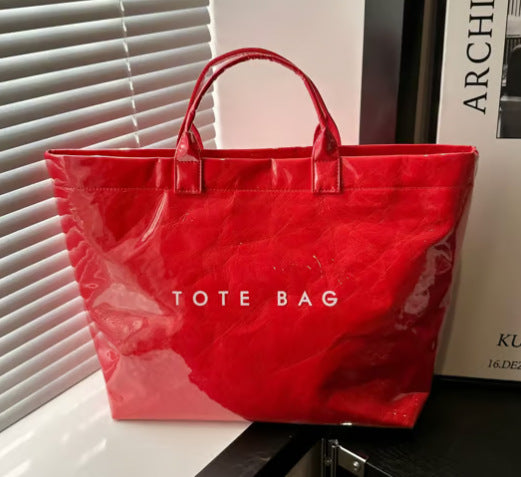 resistant paper single-shoulder bag for commuting, large-capacity, r-resistant kraft paper handbag